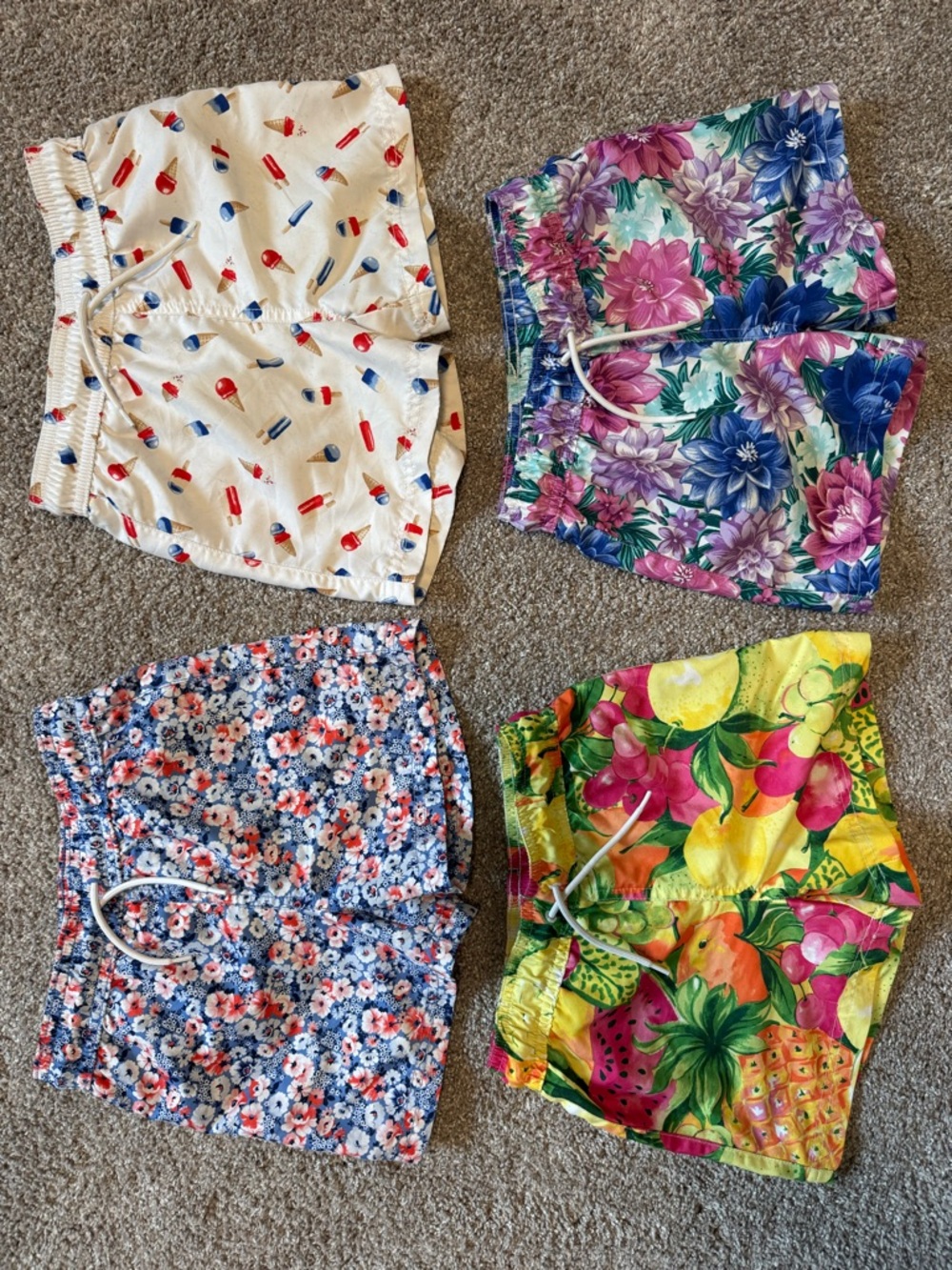Janie and Jack Bright Floral Swim Shorts bundle